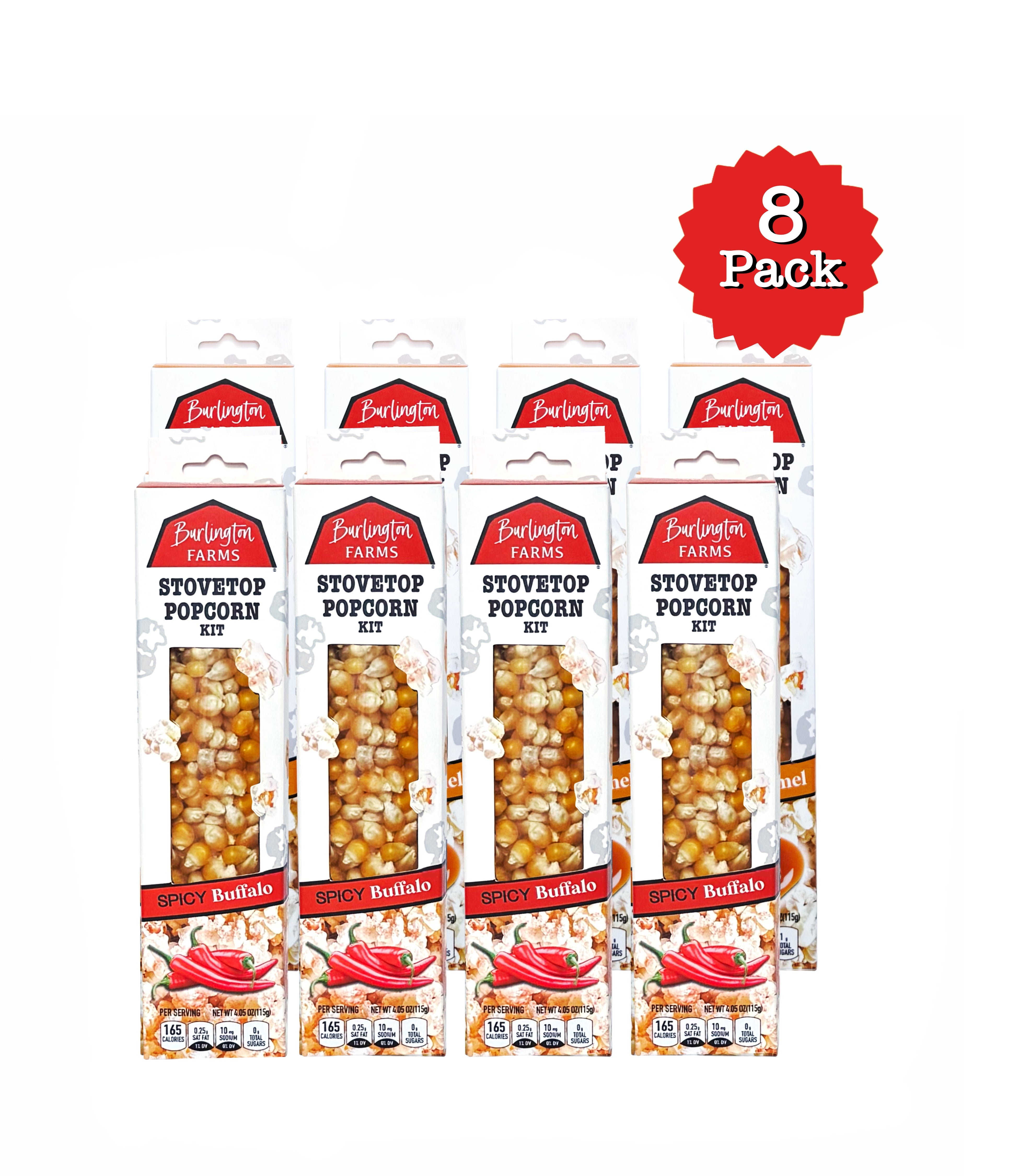 Burlington Farms Stovetop Kernels - Spicy Buffalo Seasoning - 8 Count
