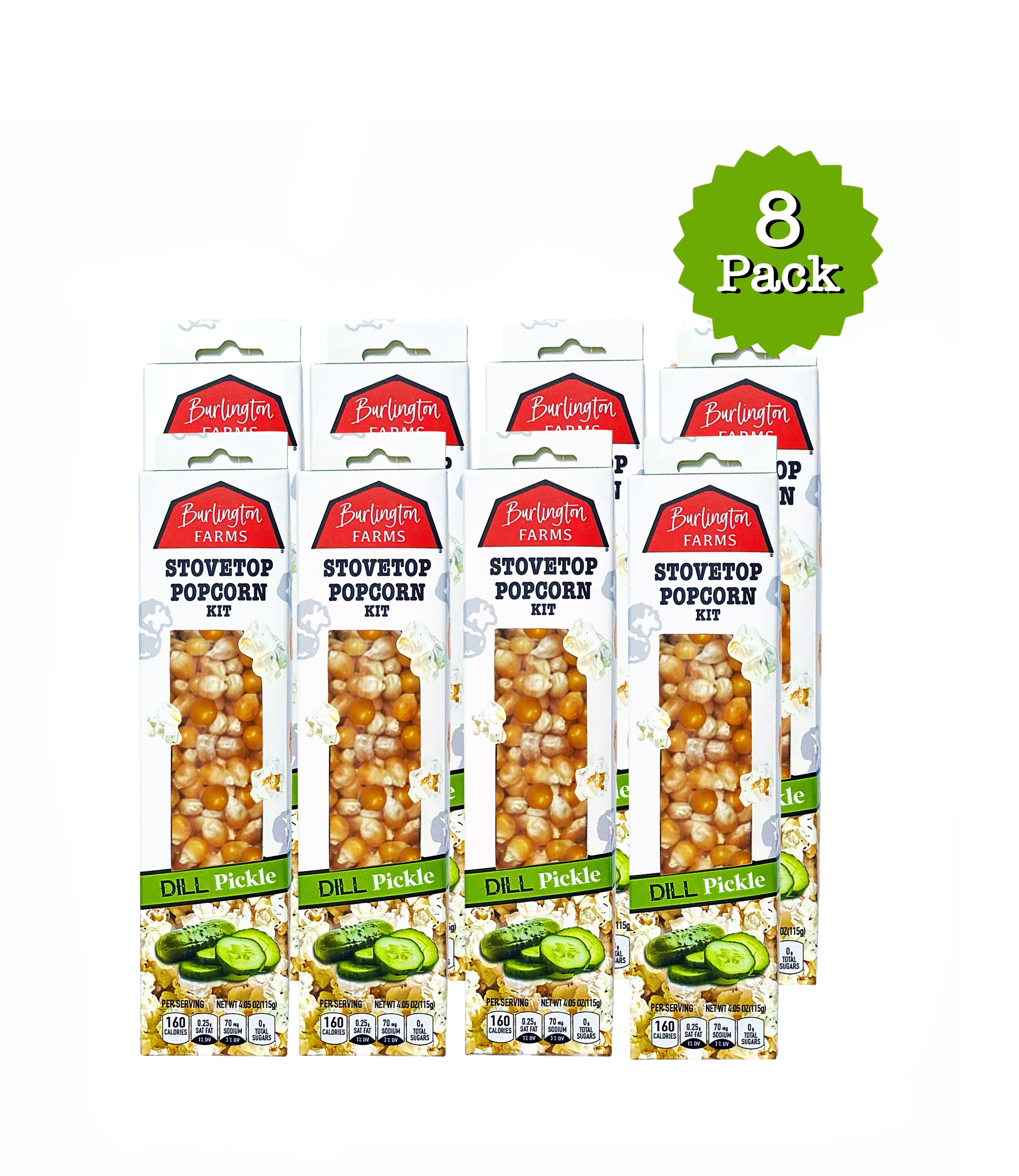 Burlington Farms Stovetop Kernels - Dill Pickle Seasoning - 8 Count