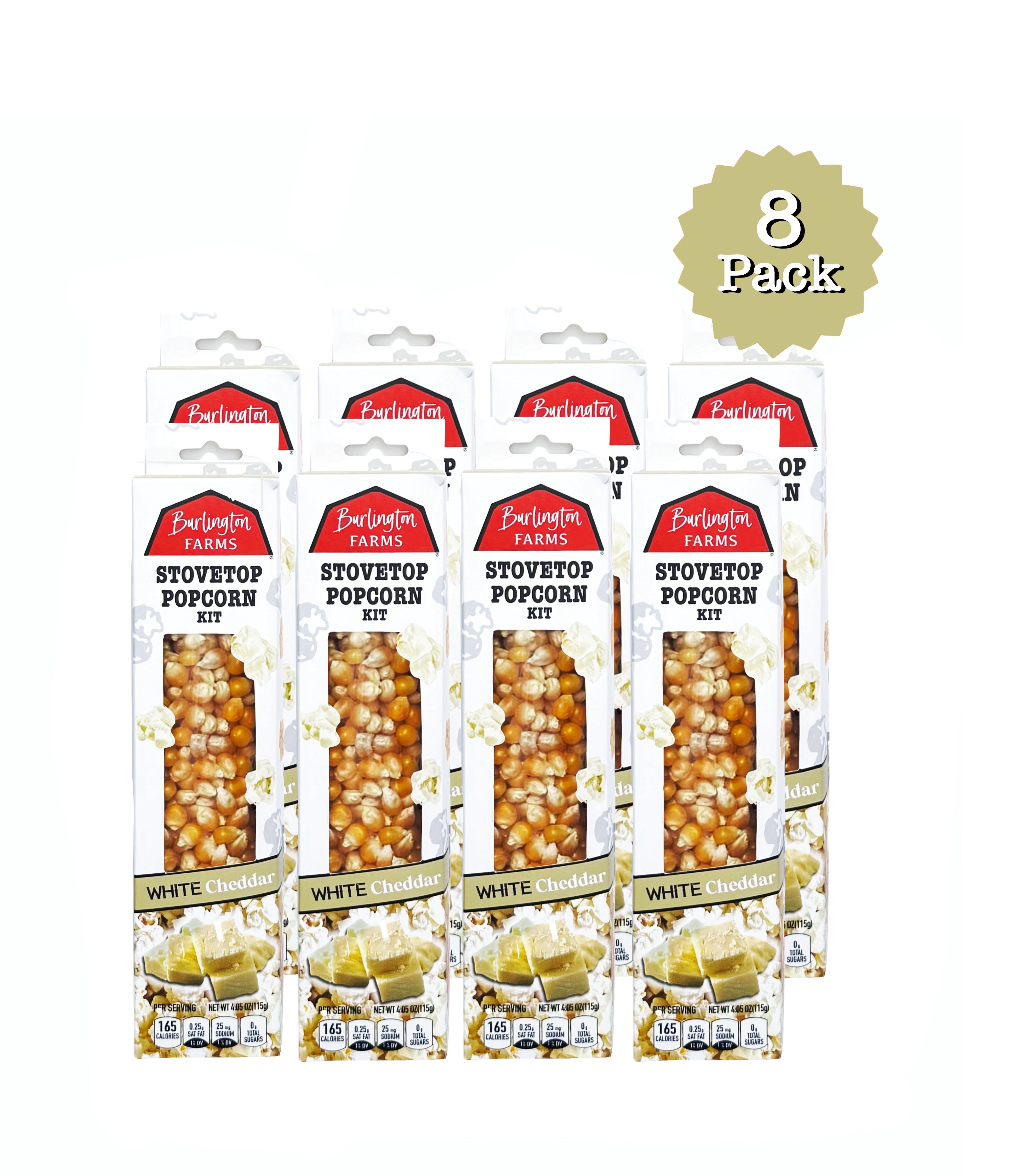 Burlington Farms Stovetop Kernels - White Cheddar Seasoning - 8 Count