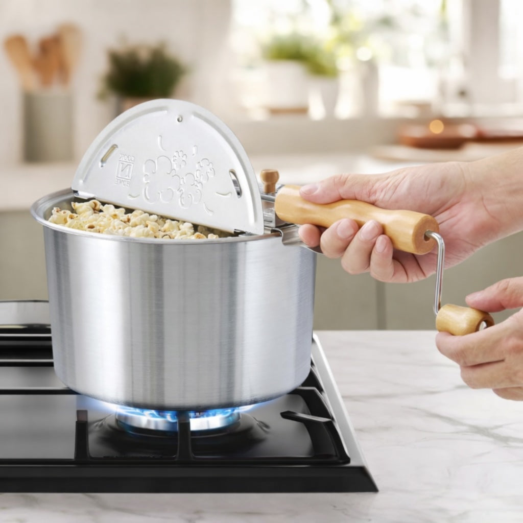 Crank Stovetop Popcorn Popper with Burlington Farms Stovetop Kernels