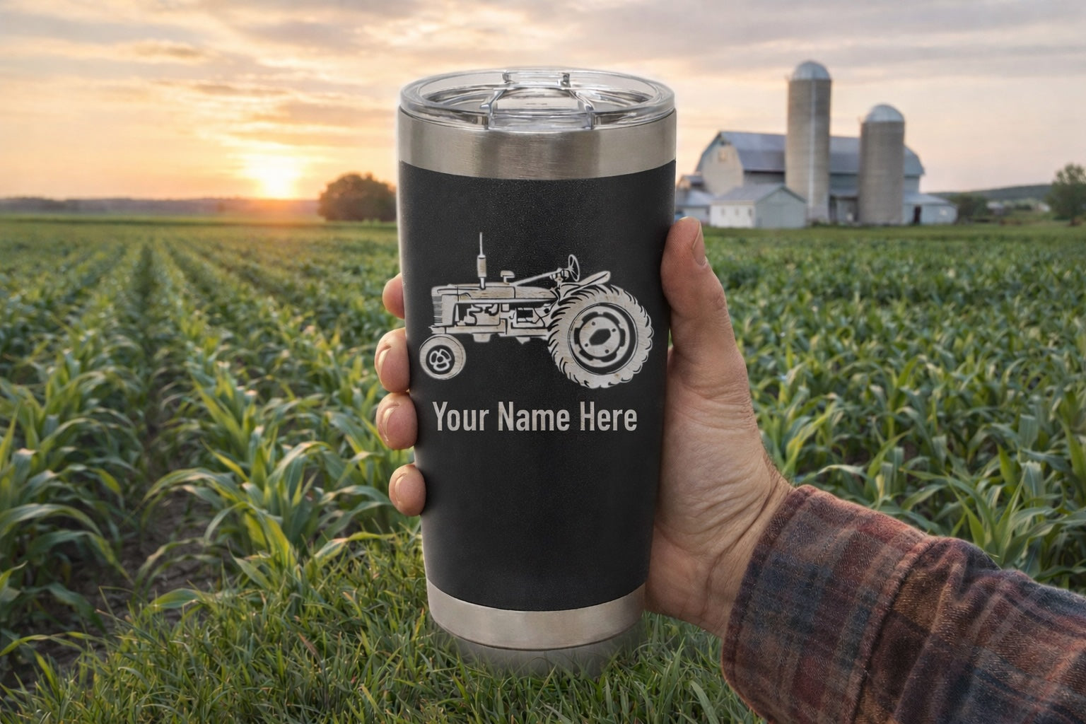 Custom Tractor Tumbler – Poppin Cobs