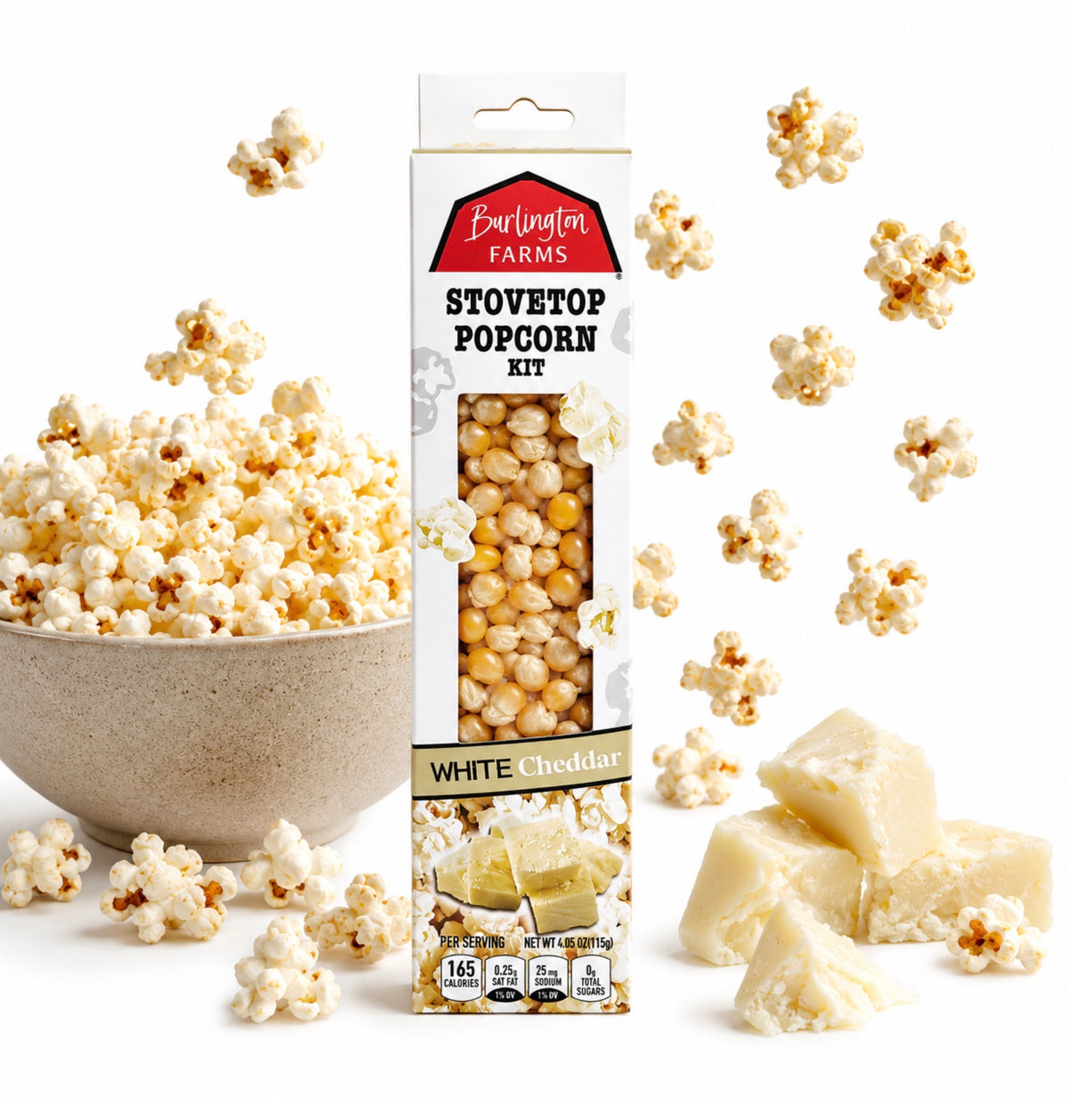 White Cheddar Flavored Popcorn - Farm Fresh Stovetop Kernel Kits - 8 Count