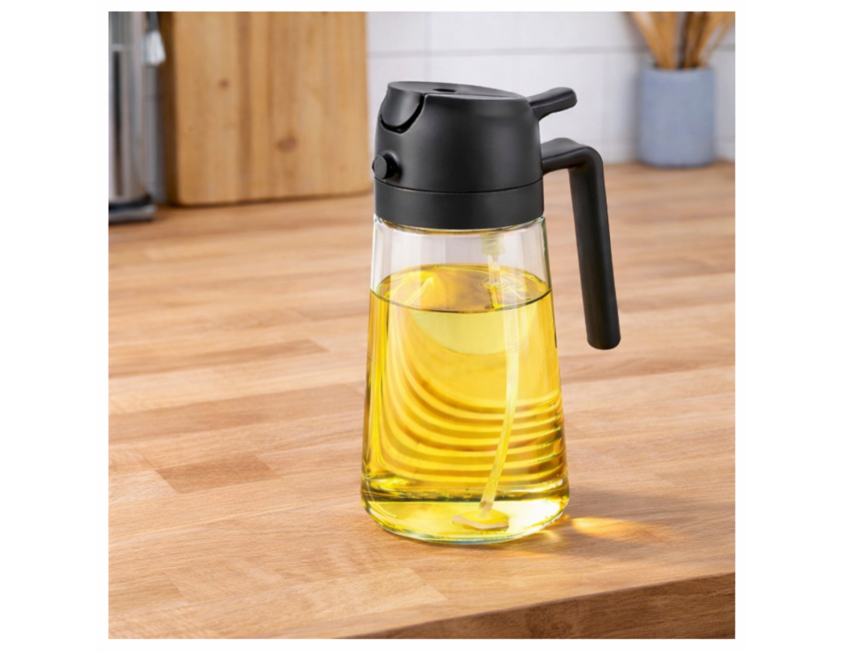 Glass Oil Sprayer - 2 in 1 Spray Bottle and Pour Bottle