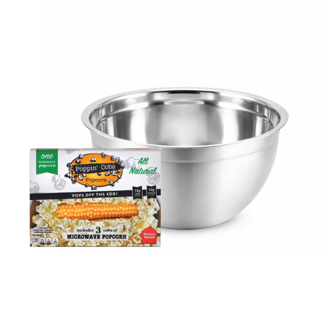 Glass Serving Bowl - With Poppin' Cobs 3-Pack