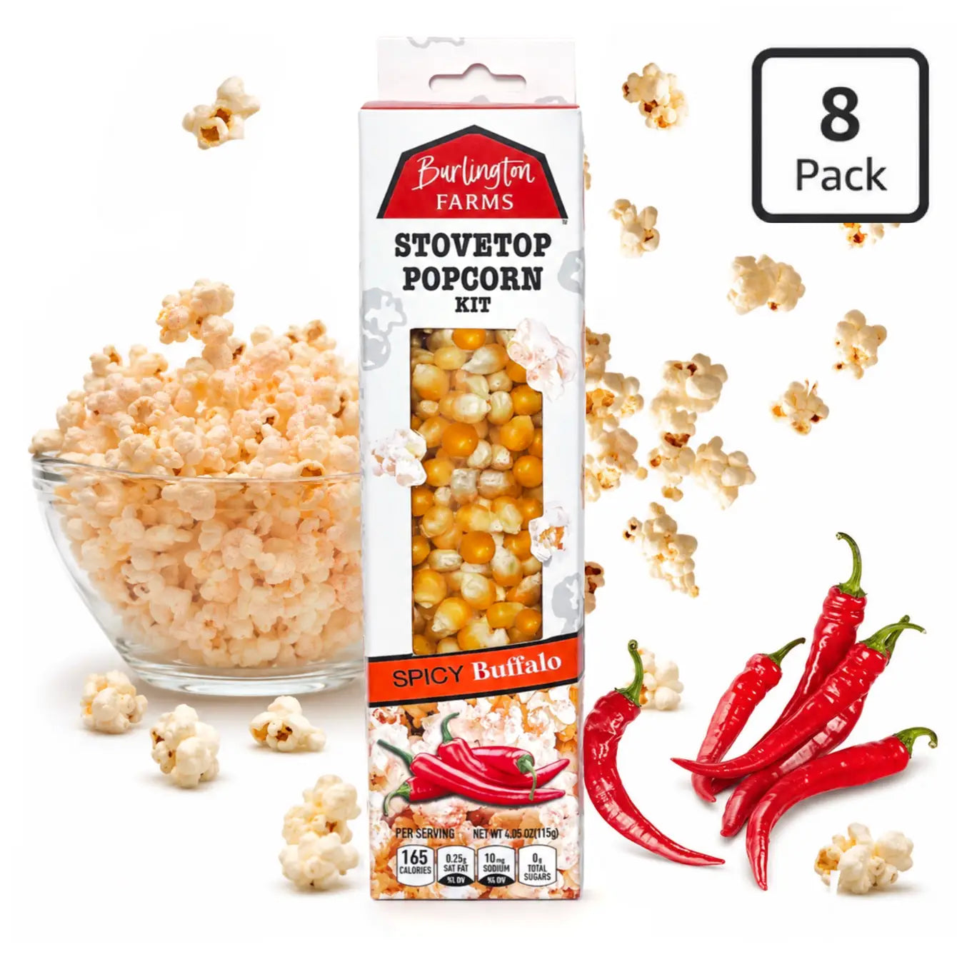 Burlington Farms Stovetop Kernels - Spicy Buffalo Seasoning - 8 Count