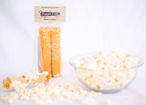 Poppin' Cobs 2 pack - Microwave Popcorn On the Cob, Gluten Free, Non-GMO